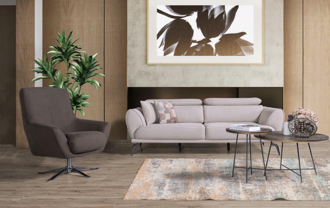 Braunes Wohnzimmer Sofa Designer Couch Luxus Relax Sessel 2tlg Garnitur