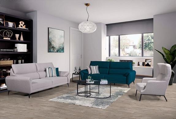 Stilvolles Wohnzimmer Sitz Set 2x 3-Sitzer Sofas Sessel 3tlg Garnitur