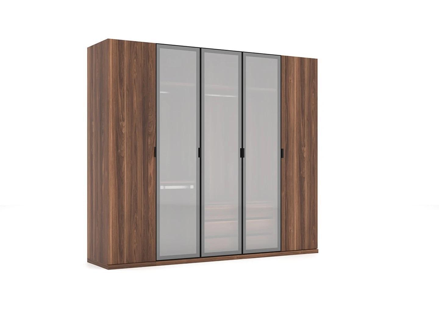 Holz Braun Kleiderschrank Schlafzimmer Modern Design Möbel Schrank