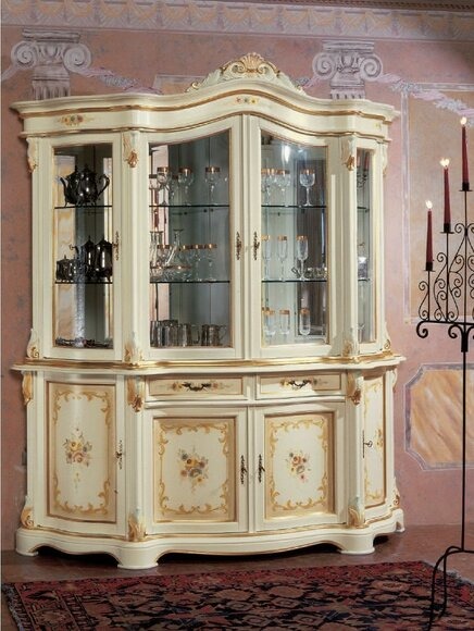 Vitrine Vitrine Vitrine Wohnzimmer Holz Sideboard Italienisches Möbelregal neu
