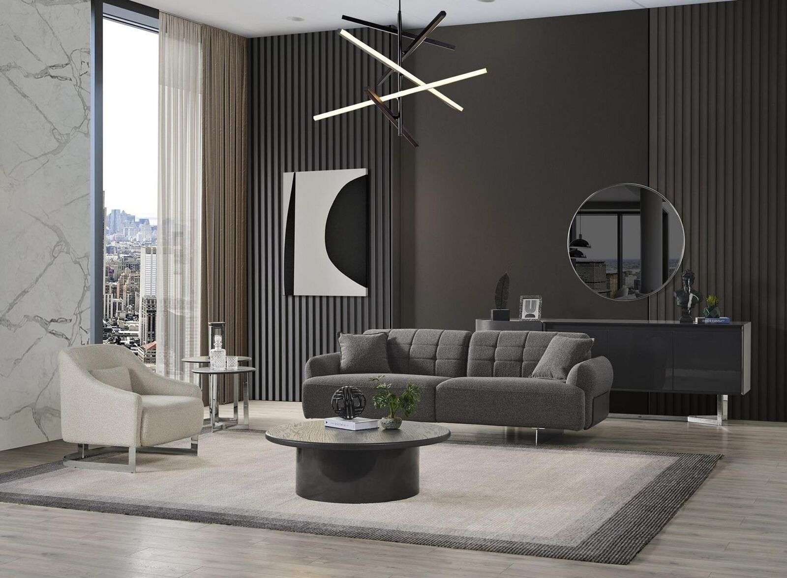 Luxus Couchen Polstersofa Weiß Komplette Dreisitzer Sessel 2tlg Sofas