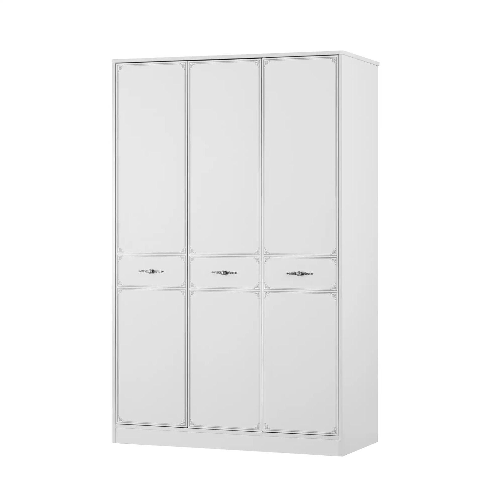 Holzschrank Luxus Kleiderschrank Schrank Möbel Holz Weiß 3 Tür