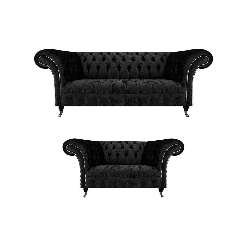 Neu Komplett Sofa Dreisitzer Couch Chesterfield Zweisitzer Sofas Wohnzimmer