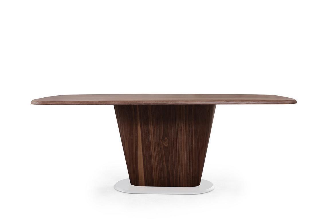 Luxuriöser Esstisch Esszimmer Abgerundeter TIsch Designer Holztische