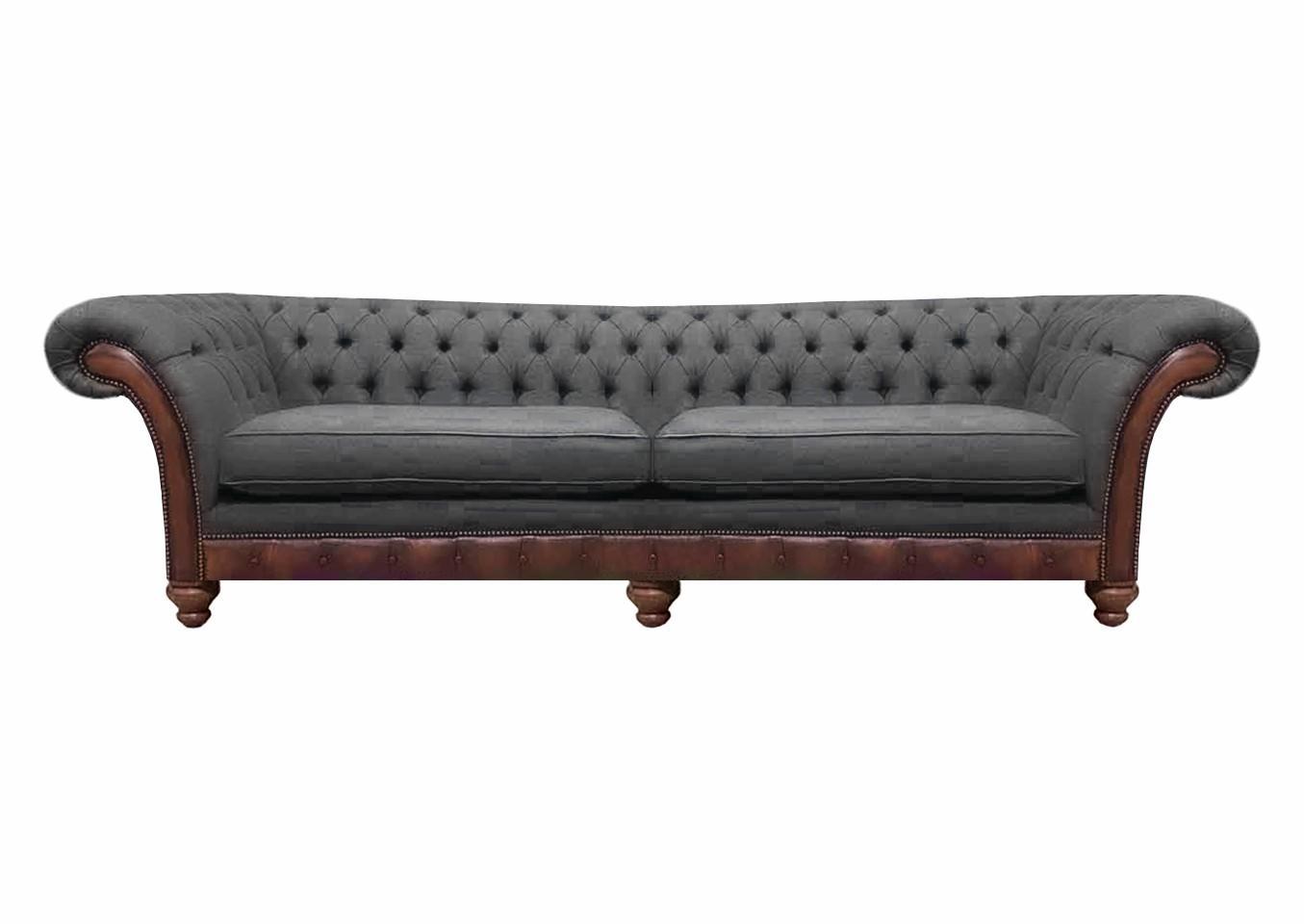 Grau Chesterfield Polstermöbel Sofa Couch Zweisitzer Wohnzimmer Textil Neu