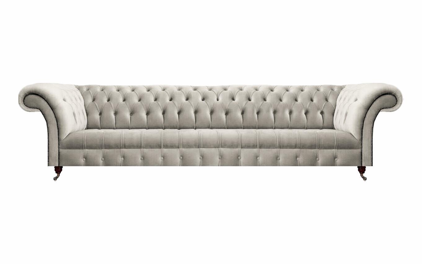 Weiß Chesterfield Sofa Viersitzer Couch Luxus Textil Wohnzimmer Möbel