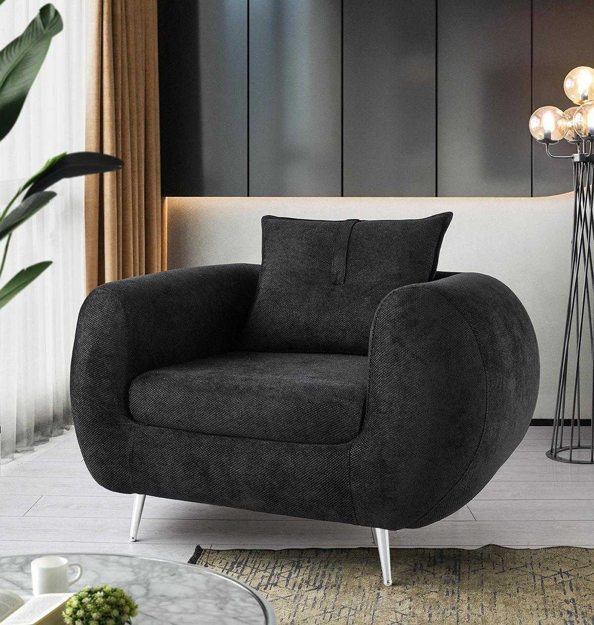 Sessel Stoffsessel Relax Einsitzer Clubsessel Ohrensessel Schwarz