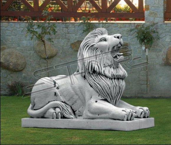 XXL Löwe Figur Garten Terrasse Dekoration Deko Stein Skulptur Figuren