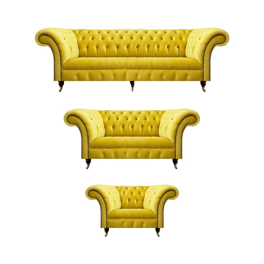 Chesterfield Sofagarnitur 3tlg Polstersofas Möbel Textil Wohnzimmer Neu Set