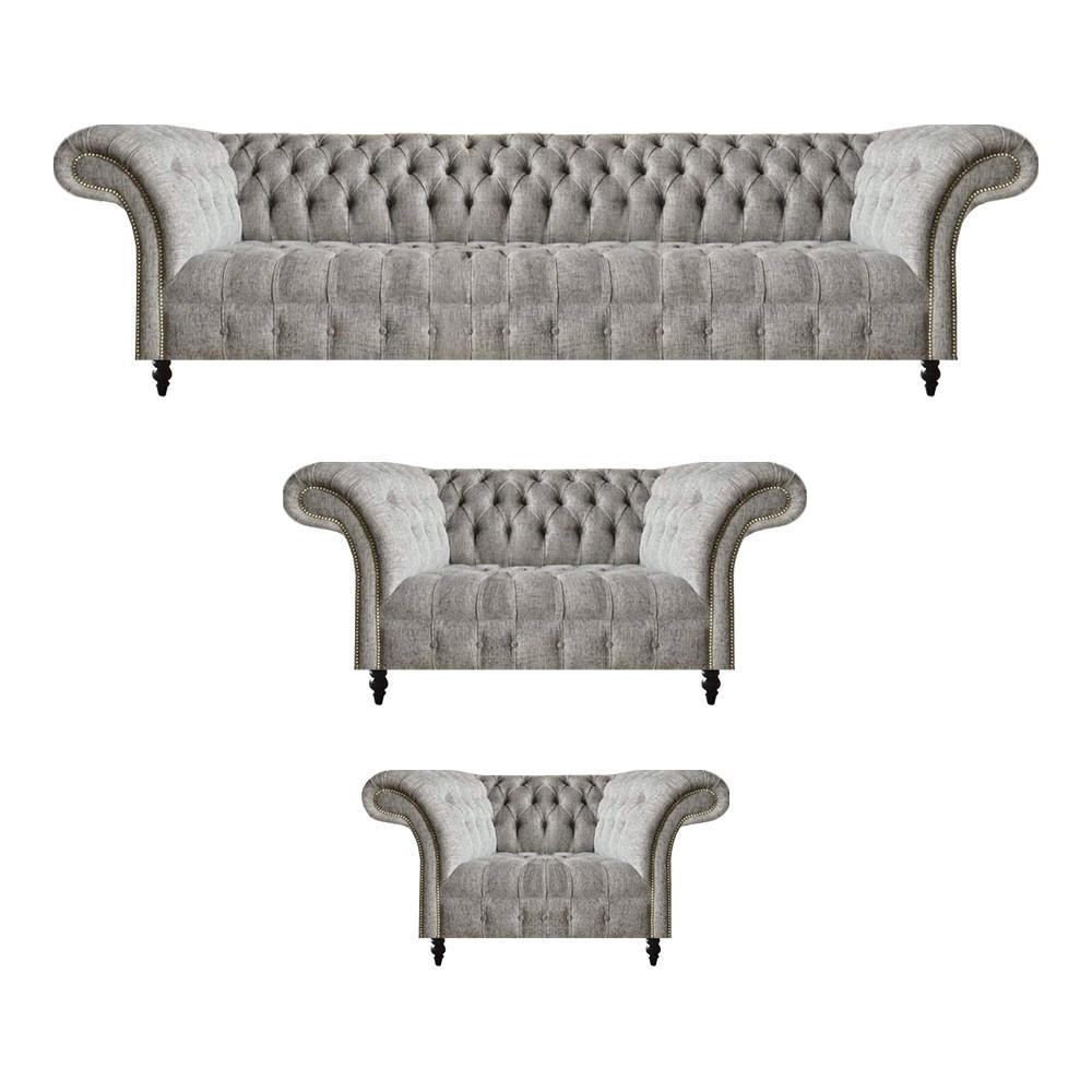 Design Möbel Set 3tlg Komplett Chesterfield Sofagarnitur Luxus Wohnzimmer