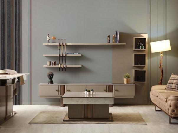Design Sideboard Kommode Sideboard Spiegel Holz Beige Möbelneuheit