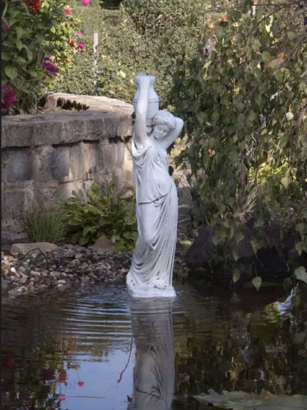 figur "Frau Fontäne" 92cm Teichfigur Menschen Steinguss Garten Deko