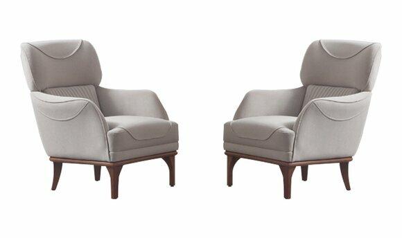 Hellgrau taufrischen modernen Stil Sessel für Wohnzimmer neu 2 tlg