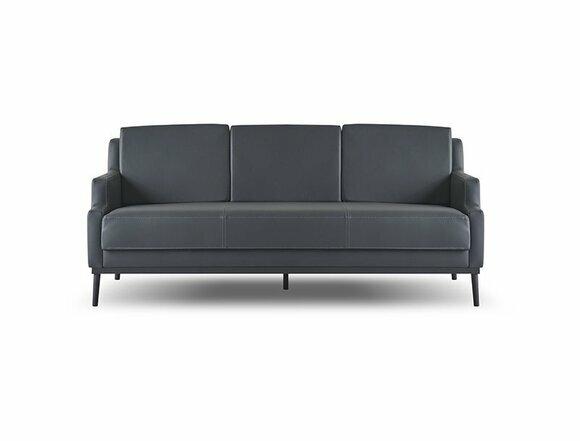Sofa 3-Sitzer Dunkelgrau Einfarbig Modern Design Stil Arbeitszimmer
