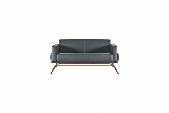 Sofa 2-Sitzer Schwarz Modern Design Einfarbig Arbeitszimmer Wohnzimmer