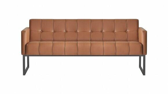 Sofa 3-Sitzer Braun Einfarbig Modern Design Arbeitszimmer Wohnzimmer