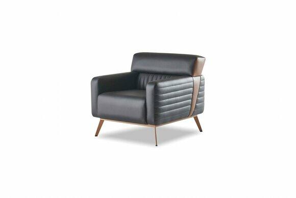 Sessel Arbeitszimmer 1-Sitzer Schwarz Einfarbig Modern Design Wohnzimmer
