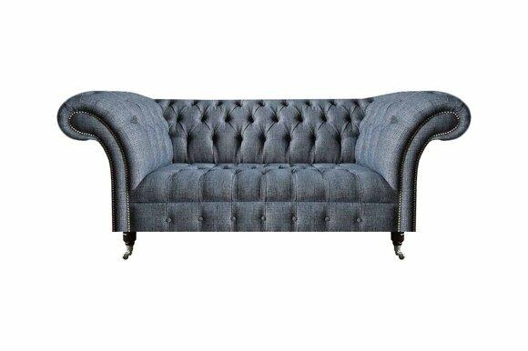 Stilvolle Chesterfield Sofas Grauer Dreisitzer Polster 3-Sitzer Couch
