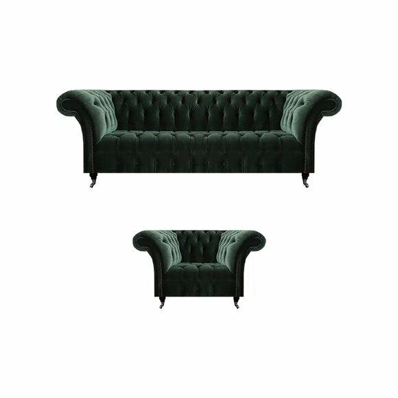 Schwarz Polstermöbel Wohnzimmer Dreisitzer Sofa Couch Neu Sessel