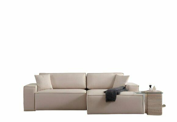 Stilvolle L-Form Wohnzimmer Weiße Couch Textil Sofas Exklusive Ecksofas