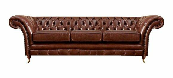 Dreisitzer Sofa Couch Einrichtung Chesterfield Polstersitz Leder Polstermöbel