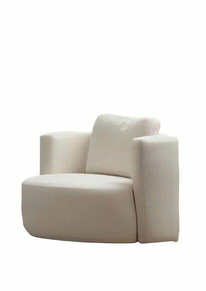 Exklusiver Weißer Sessel Wohnzimmer 1-Sitzer Textil Möbel Modernes Design