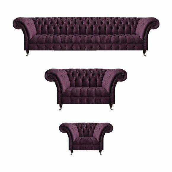 Lila Chesterfield Couchen Designer Wohnzimmer Einrichtung Luxus Sofas