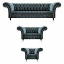 Chesterfield Graue Couchgarnitur Designer Polstersofas Edler Einsitzer