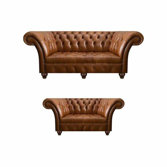 Luxuriöse Braune Leder Couchgarnitur Designer Sitzmöbel 3-Sitzer Couch
