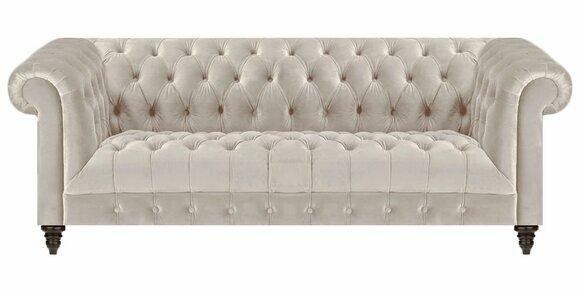 Weiße Chesterfield Polstercouch Designer Dreisitzer Moderner 3-Sitzer