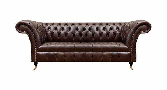 Braune Chesterfield Kunstleder Couch Designer Sitzsofa Wohnzimmer Möbel