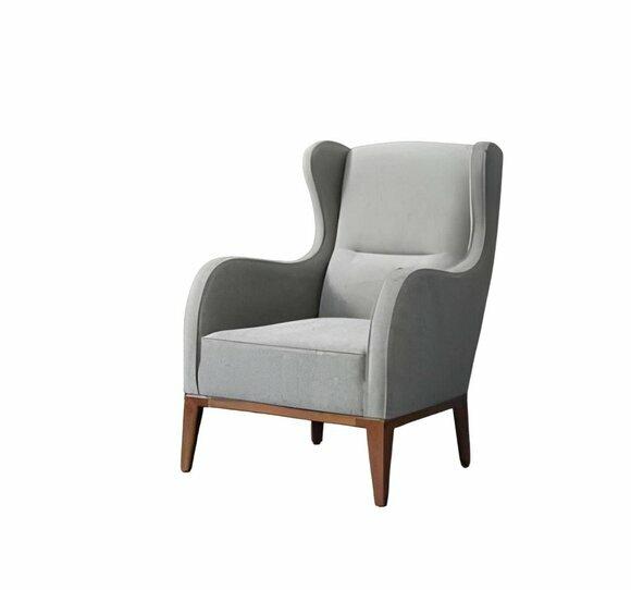 Wohnzimmer Grauer Einsitzer Luxuriöser Lehnsessel Edler Cocktailsessel
