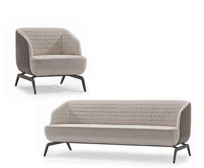 Exklusive Weiße Sofagarnitur Designer Polster Möbel Dreisitzer Sessel