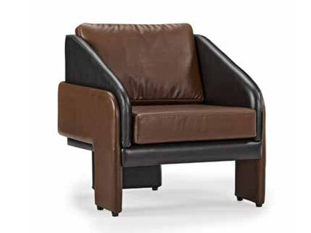 Braun-Grauer Clubsessel Luxuriöser Loungesessel Relax Einsitzer Sessel