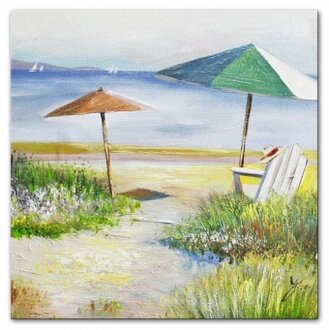 Strandparadies Handarbeit Ölbilder Gemälde Leinwand Ölbild Bild G06279