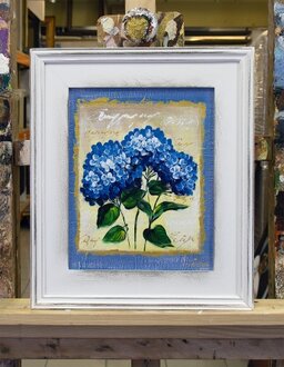 Blaue Hortensien Handarbeit Ölbilder Gemälde Leinwand Ölbild Bild G119860