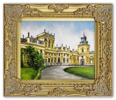 Schlossgarten im Frühling Handarbeit Ölbilder Gemälde Leinwand G102124