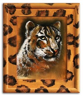 Tigerblick Handarbeit Ölbilder Gemälde Leinwand Ölbild Bild Bilder G15326