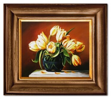 Gelbe Tulpen Handarbeit Ölbilder Gemälde Leinwand Ölbild Bild G03403