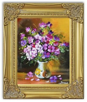 Farbenfrohe Blumen Handarbeit Ölbilder Gemälde Leinwand Ölbild G95341