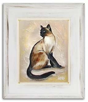Sitzende Katze Handarbeit Ölbilder Gemälde Leinwand Ölbild Bild G15533