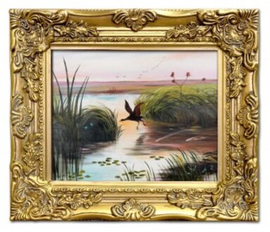 „Morgendämmerung am Wasser“ Handarbeit Ölbilder Gemälde Leinwand G01954