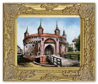 „Die Burg mit dem Brückeneingang“ Handarbeit Ölbilder Gemälde G102781