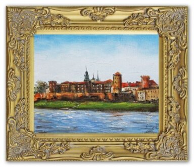 "Riverside Castle" Handarbeit Ölbilder Gemälde Leinwand Ölbild G102792