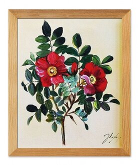 Rote Blumen Handarbeit Ölbilder Gemälde Leinwand Ölbild Bild G111632
