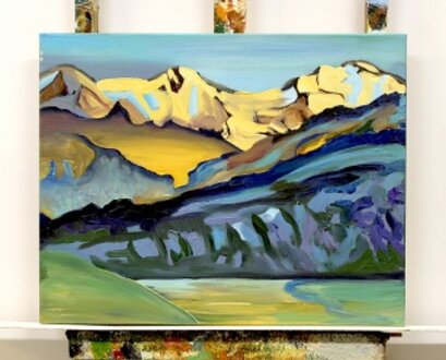 Berglandschaft Handarbeit Ölbilder Gemälde Leinwand Ölbild Bild G117406