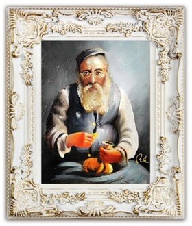 Der alte Mann mit dem Kürbis Handarbeit Ölbilder Gemälde Leinwand G04234