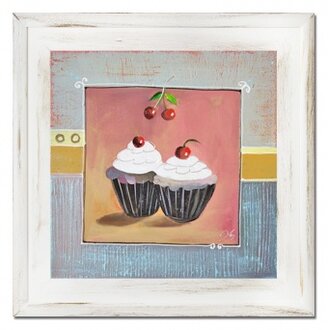 "Cupcake-Duo" Handarbeit Ölbilder Gemälde Leinwand Ölbild Bild G16425
