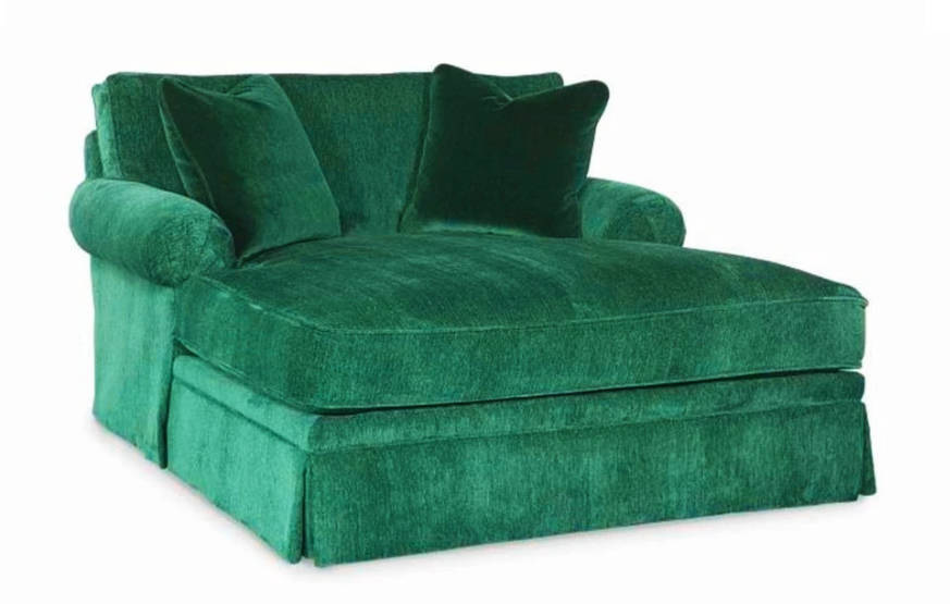 Design Chaiselongue Liege Möbel Wohnzimmer Sofa Stoff Grün Sofa Sofort