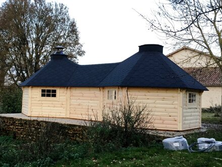 Hütte Berghütten Sauna Grillkota 22m² Holzhaus Garten Laube Kota Grills